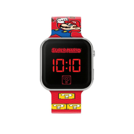 Montre LED Accutime pour Enfants avec Affichage Lumineux et Bracelet Rouge