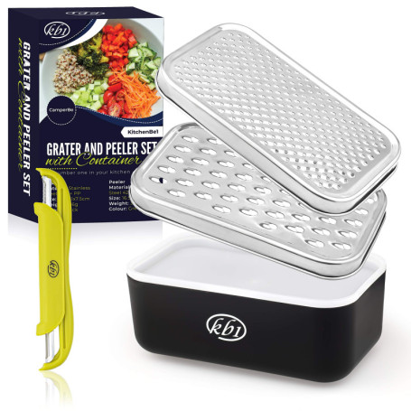 Râpe Multifonction avec Boîte et Éplucheur KitchenBe1 - Noir