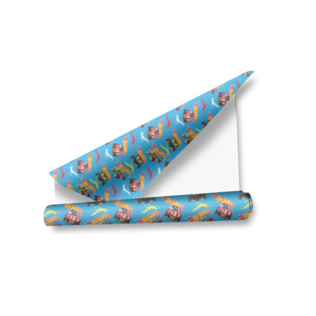 Rouleau de papier cadeau Hot Wheels pour anniversaire - 3 mètres