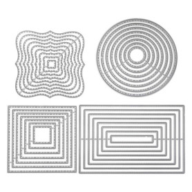 Kit de Gabarits de Poinçonnage Géométriques - 4 Pièces pour Scrapbooking et Découpage
