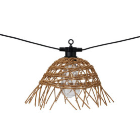 Guirlande Lumineuse en Rotin - Lot de 6 Ampoules LED Blanc Chaud