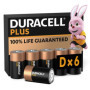 Duracell Plus Piles D Alcalines - Lot de 6, 1,5V, Longue Durée de Vie
