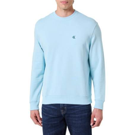 Sweatshirt Calvin Klein Monogram en Bleu Stratosphere pour Homme