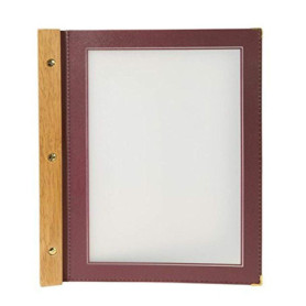 Protège-Menu en Bois A4 Securit avec Inserts Doubles - 4 Pages