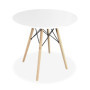 Table Ronde Malmö Blanche pour Salle à Manger - 80 cm