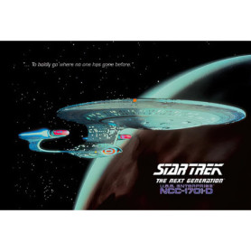 Affiche Star Trek USS Enterprise - Décoration Murale Bleue 101,6 x 68,5 cm