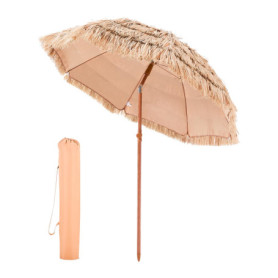 Parasol Hawaïen Inclinable VEVOR 1,8 m en Chaume pour Jardin et Plage