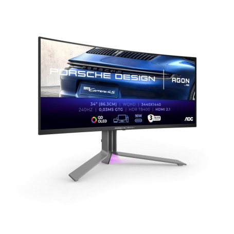AOC Agon Pro PD34 - Moniteur de Jeu WQHD OLED 34" 240 Hz avec FreeSync et G-Sync
