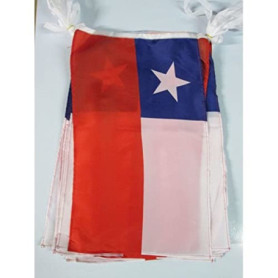 Guirlande Drapeaux Chili 12m - 20 Fanions en Polyester