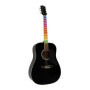 Guitare Acoustique Eko Ranger 6 Black Visual Note avec Feuille LED