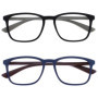 OPULIZE Max - Lunettes de Lecture Unisexe - 2 Paires Noir et Bleu Mat