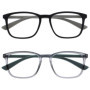 Opulize Max - Lunettes de Lecture Unisexes - 2 Paires Noir et Gris
