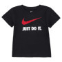 T-Shirt Nike NKB Swoosh Noir pour Enfant à Manches Courtes