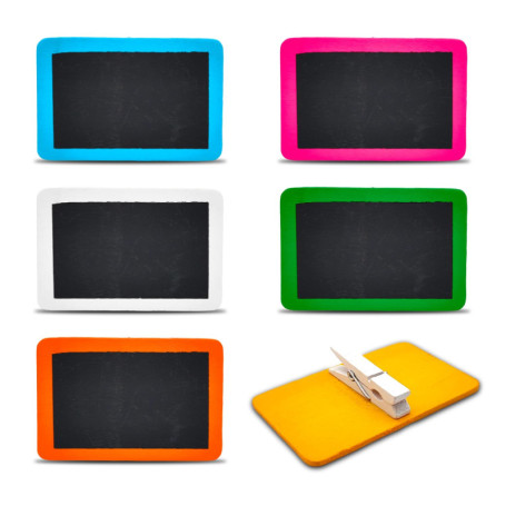 Lot de 6 Étiquettes en Bois pour Plantes avec Clips - Marqueurs Inscriptibles