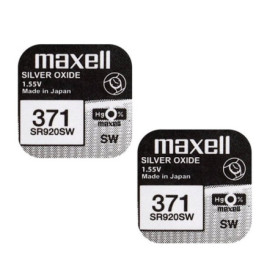 Lot de 2 Piles à Montre Maxell 371 SR920SW Oxyde d'Argent 1,55V