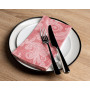 Encasa XO Table à Manger Serviettes de Serviettes de 12 I Taille 45x45 cm I Floral Rouge Jacquard Style Imprimé sur Le Coton À l