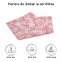 Encasa XO Table à Manger Serviettes de Serviettes de 12 I Taille 45x45 cm I Floral Rouge Jacquard Style Imprimé sur Le Coton À l