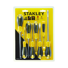 Lot de 8 Tournevis Essentiels STANLEY Jaune et Noir