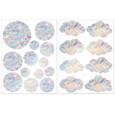 Lot de 21 Autocollants Suncatcher Arc-en-Ciel pour Fenêtre - Attrape-Soleil Oiseau