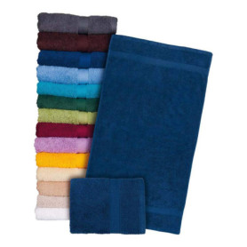 Lot de 12 Serviettes en Éponge Sof'touch Bleu Foncé 50x90 cm