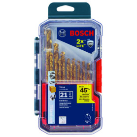 Kit de 21 Forets à Métaux Bosch avec Revêtement en Nitrure de Titane