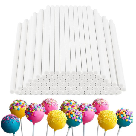 Pack de 100 Bâtonnets en Papier pour Cake Pops - 10 cm - Idéal pour Gâteaux et Desserts