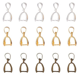 Kit de Fermoirs Pendentifs en Cuivre - 90 Pièces Multicolores pour Bijoux