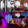 Décoration Halloween Fantôme Lumineux - 3 Pièces 75 cm pour Jardin