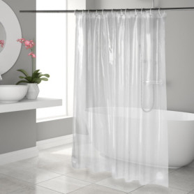 Rideau de Douche Transparent OTraki 183x183 cm avec Crochets et Aimants