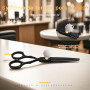 Kit de Ciseaux de Coiffure Professionnel Noir Ciseaux Coiffure 5,5 pouces Inox Peigne Rasoir Acier Ciseaux Coiffure Desepaissir 