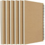 Lot de 6 Carnets de Croquis A5 à Spirale - 60 Pages Blanches