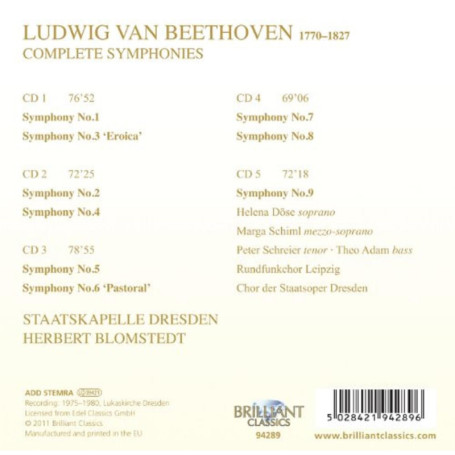 Symphonies Complètes de Beethoven - Coffret 5 CD