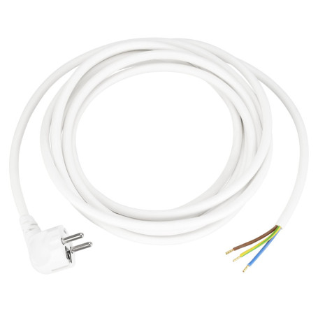 Câble d'alimentation REV Ritter H05VV-F avec prise de terre - 5 m Blanc