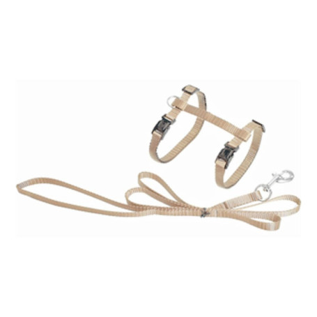 Harnais et Laisse pour Chat Beige Flamingo - 110 cm
