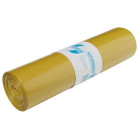 DEISS PREMIUM - Lot de 25 Sacs Poubelle Jaunes 70L Indéchirables