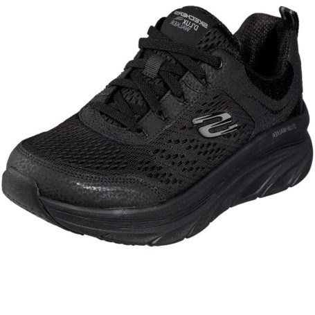 Skechers D'lux Walker Infinite Motion - Chaussures de Marche Femme en Cuir Noir