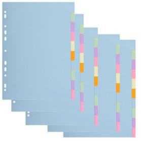 Pack de 5 Intercalaires Pastel Recyclés A4 - Exacompta