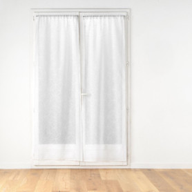 Paire de Rideaux Olympia Blanc en Voile Sablé Brodé - Douceur d'Intérieur
