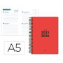 Agenda Scolaire Bilingue Liderpapel 2025-2026 Rouge A5