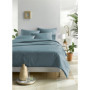 Parure de Lit XL Olivia en Satin Uni - Housse de Couette 260x240cm + 2 Taies Arctic