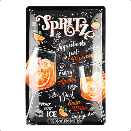 Plaque Rétro Aperol Spritz en Métal - Décoration Vintage pour Bar