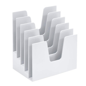 Trieur de Bureau Acrimet à 5 Compartiments Inclinés - Organisateur de Courrier Blanc