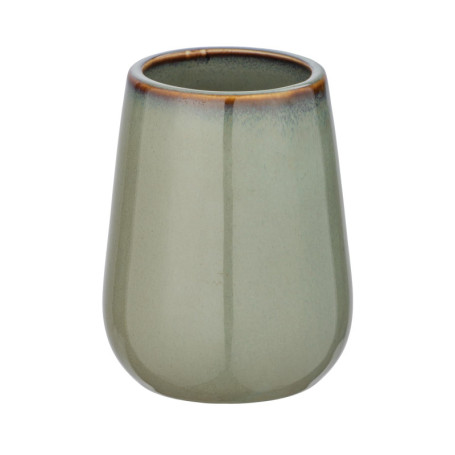 Porte-brosse à dents Sirmione en céramique avec rebord en cuivre - WENKO