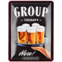 Plaque Rétro en Métal Group Therapy - Idée Cadeau pour Amateurs de Bière