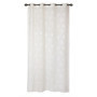Rideau Voilage Brodé Fleurs à Œillets 140x240cm - Blanc