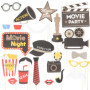 Kit de 21 Accessoires Photo Thème Cinéma pour Fêtes et Événements