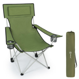 Chaise de camping pliable avec porte-gobelet - Homecall