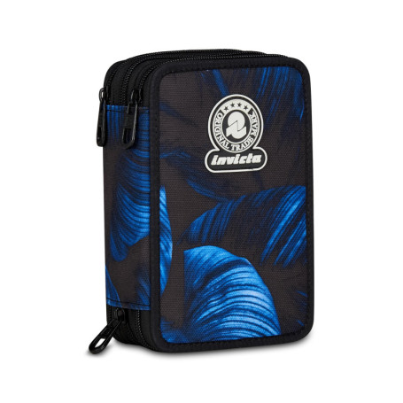 Trousse Scolaire Invicta Bleu à 3 Compartiments pour Filles