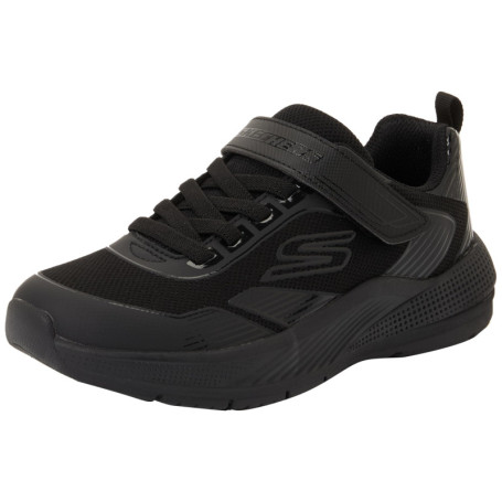 Baskets Skechers Microspec Advance pour Garçon - Maille Noire et Scintillante