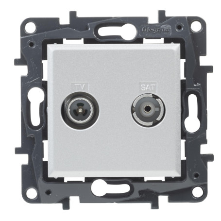 Prise TV-R/SAT encastrable Niloé Step en Aluminium - Legrand